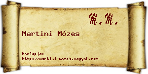 Martini Mózes névjegykártya